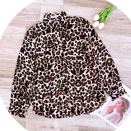 Áo sơmi BSK họa tiết da báo