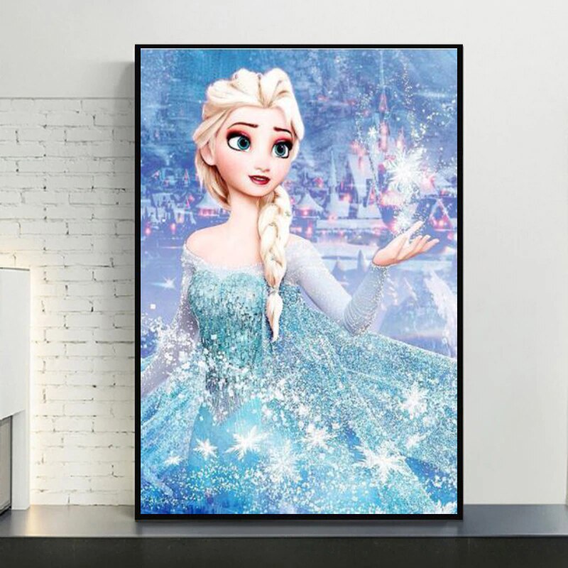 Áp Phích Công Chúa Băng Giá Disney Anna &amp; Tranh Vải Bạt Treo Tường In Hình Nhân Vật Hoạt Hình Elsa Trang Trí Nhà Cửa