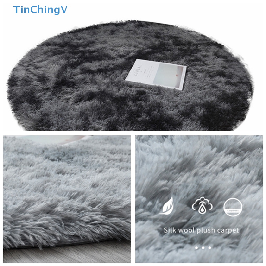 Thảm Lông Cừu Nhân Tạo Mềm Mại Hình Tròn Có Thể Giặt Được