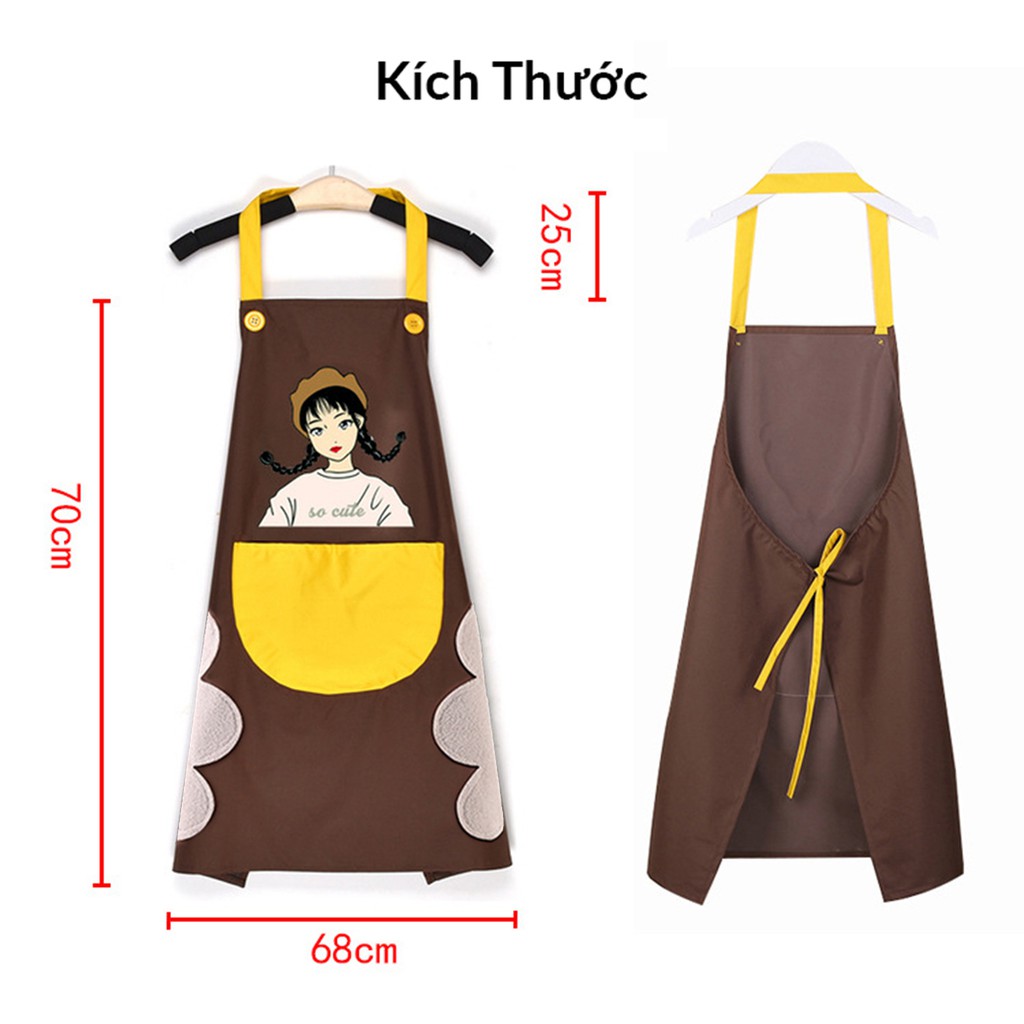 Tạp Dề Chống Thấm có túi đựng và chỗ lau tay siêu cute [Hàng có sẵn] | BigBuy360 - bigbuy360.vn