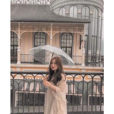 Ô dù trong suốt phong cách hàn quốc chụp ảnh check in