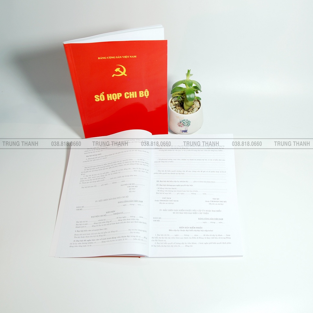 Sổ Họp Chi Bộ, kích thước a4, 160 trang ruột