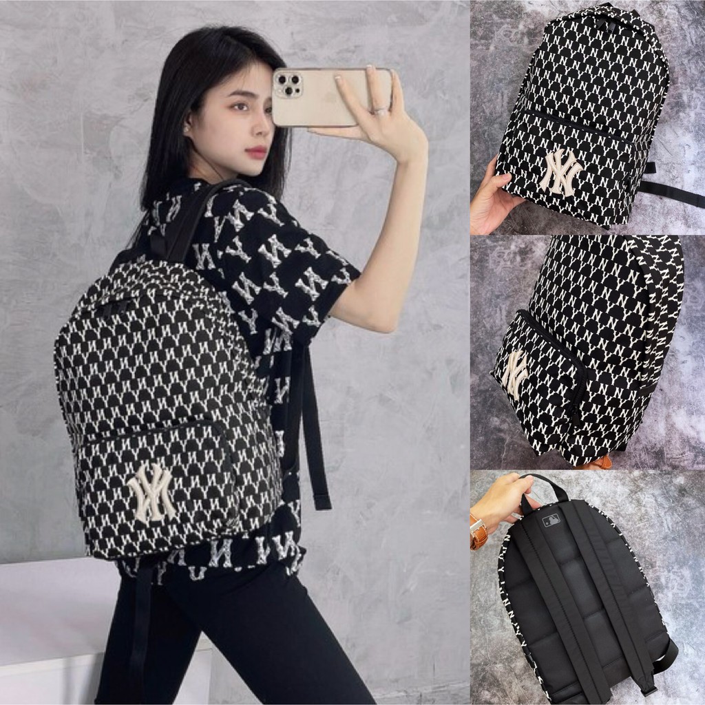 Balo NY M.L.B Monogram Backpack - Black XUẤT DƯ FULL TEM TAG