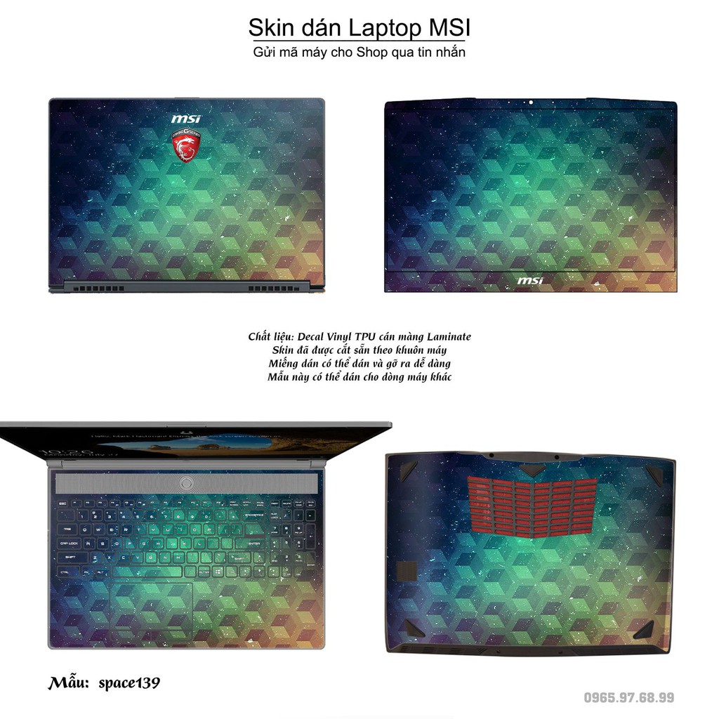 Skin dán Laptop MSI in hình không gian nhiều mẫu 24 (inbox mã máy cho Shop)