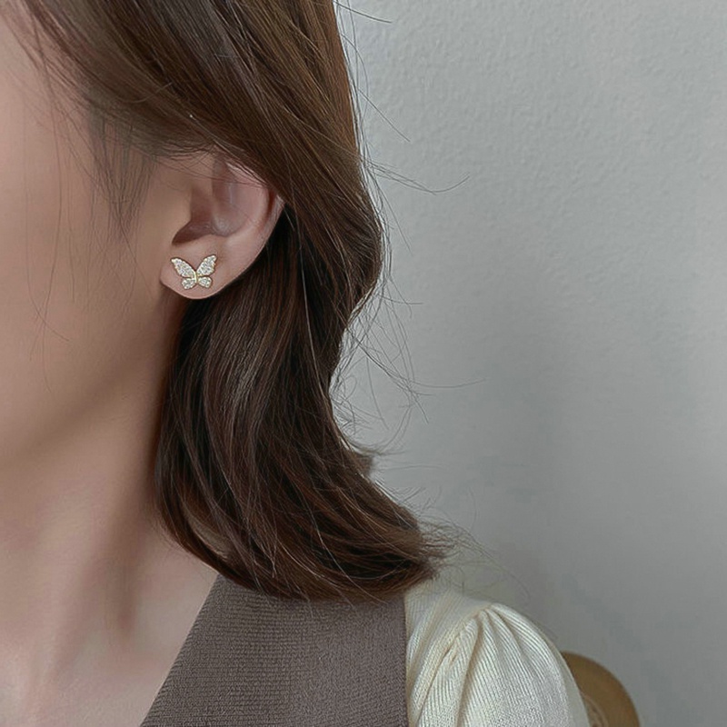 Khuyên Vành Tai Hình Bướm Đính Đá Thời Trang Cho Nữ