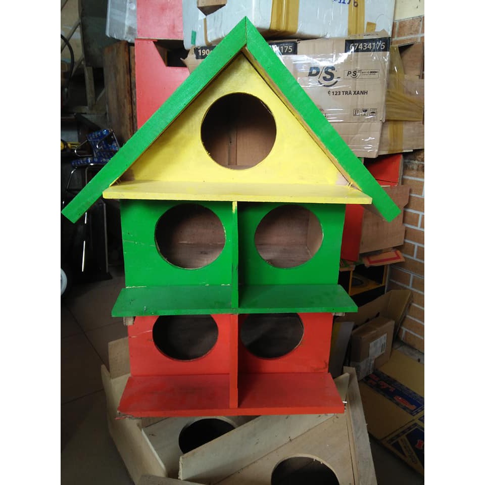 chuồng chim bồ câu bằng gỗ sơn màu 5 lỗ
