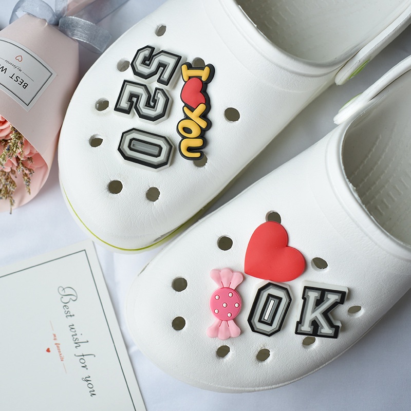 Phụ Kiện Chữ Số jibitz Chuyên Dụng Cho Dép/Giày/Túi Hàng Mới