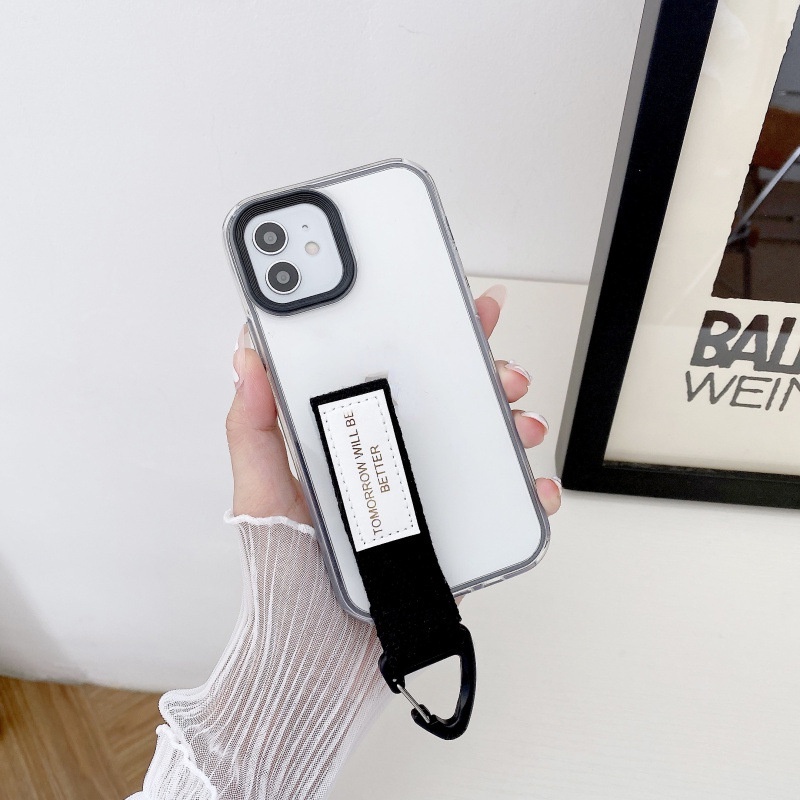 Ốp Điện Thoại Trong Suốt Viền Màu Kẹo Có Dây Đeo Cho Xiaomi 10 10S 10PRO 11LITE 11PRO Redmi 9T 9A note 8 9 4G 9PRO 11 11 PRO 3 Trong 1