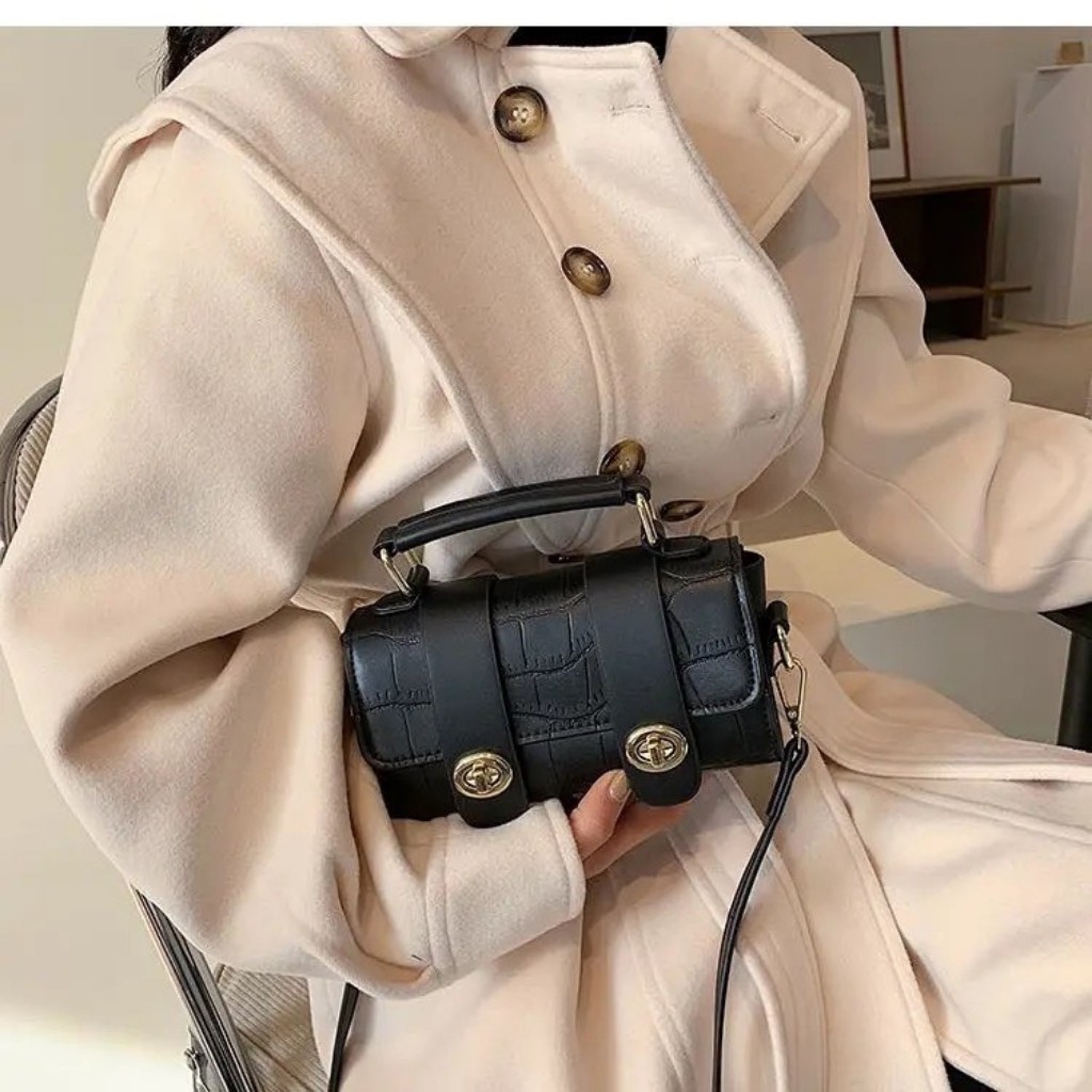 Túi Xách Mini Cầm Tay Nữ Chất Da Rắn Tặng Kèm Dây Đeo Chéo Size 18