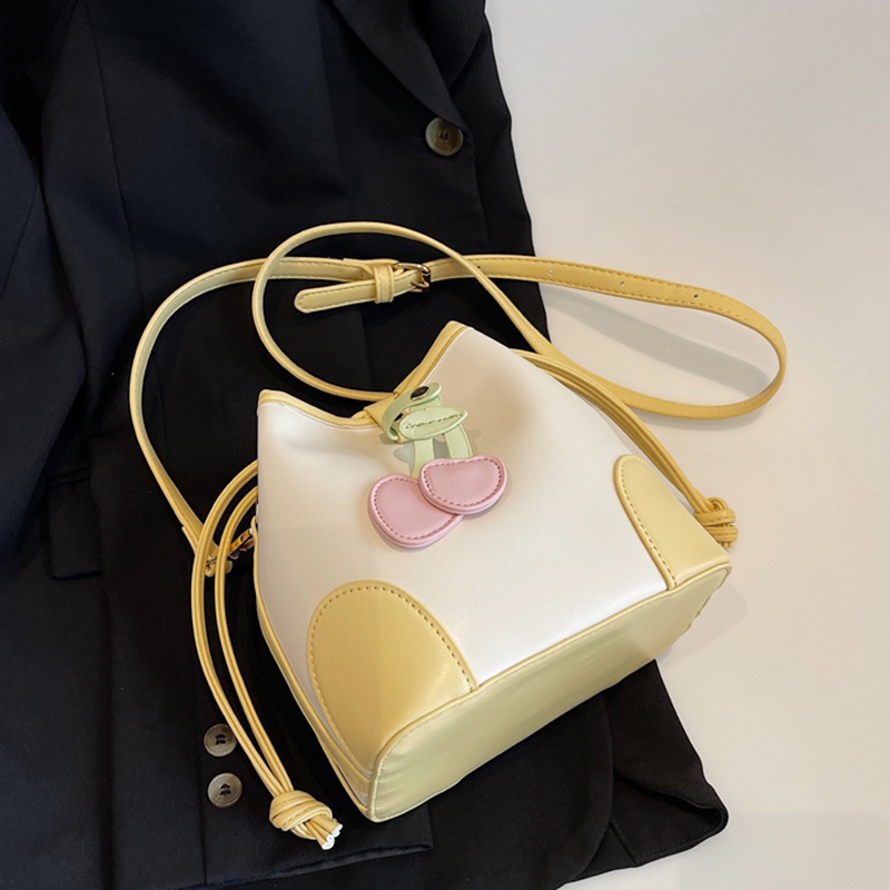 IELGY Túi Đeo Vai Hình Xô Phối Màu Phong Cách Cổ Điển Thời Trang Cho Nữ