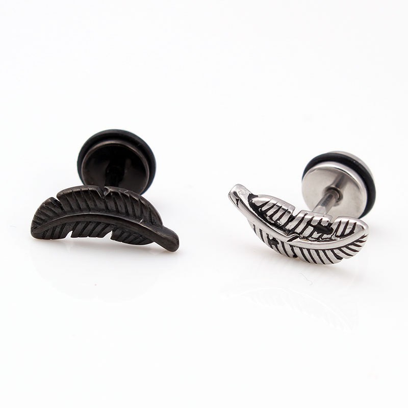 Thép không gỉ Feather Barbell Ear sụn Helix vành Stud Earring Piercing