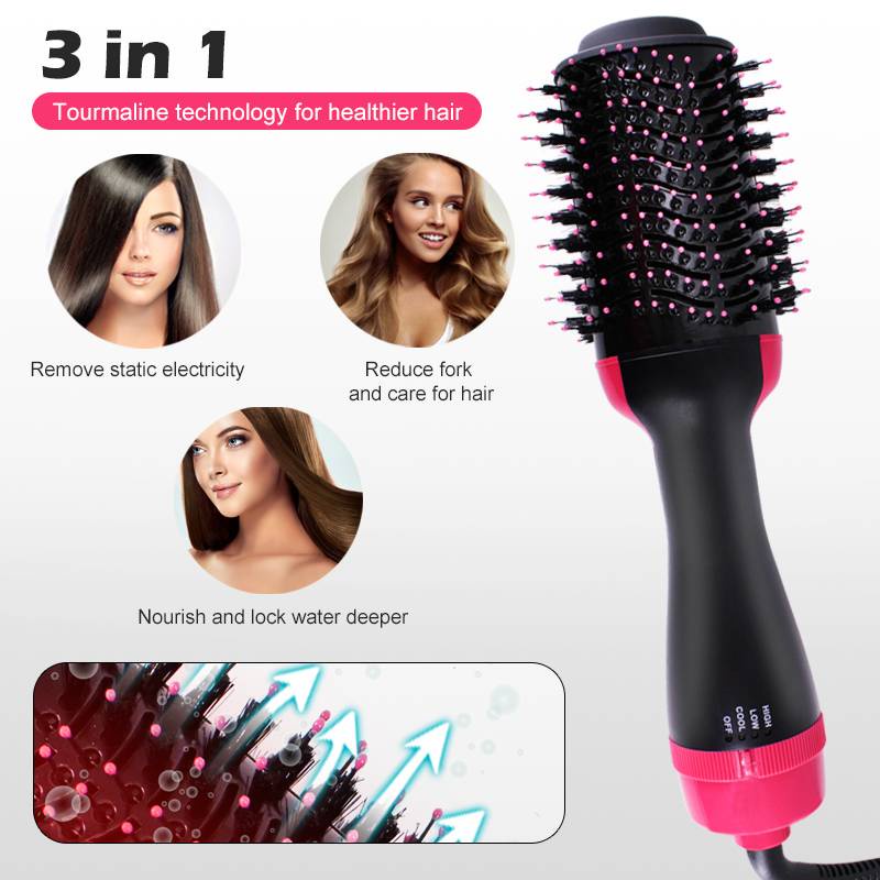 Ubeator Hair Curler Hair Dryer 2 In 1 Hot Air Brush Rotating Comb