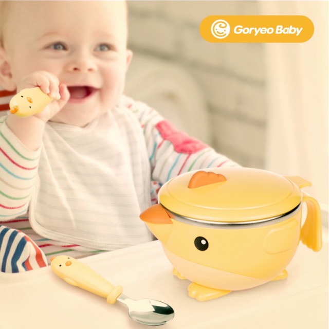 [TÁCH SET] BÁT, CỐC, THÌA DĨA INOX ĂN DẶM CAO CẤP HÀN QUỐC GORYEOBABY GORYEO BABY