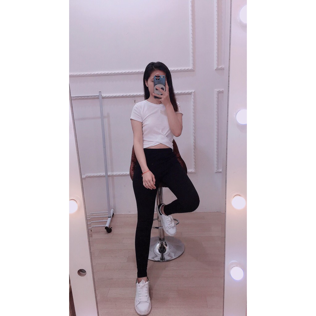 [Mã FASHIONT4WA2 giảm 10K đơn 50K] Áo Croptop Xoắn Eo Gợi Cảm