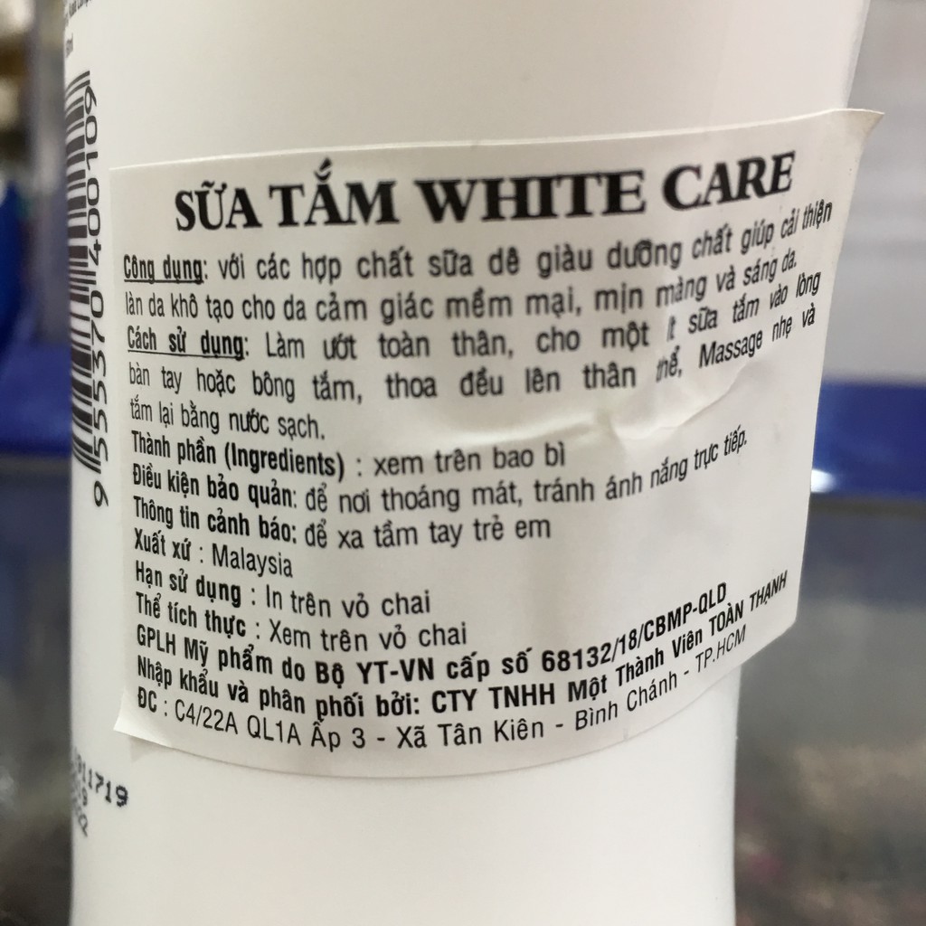 550 ml Sữa tắm dê White Care 2X Moisturing - Whitening &amp; Firming
