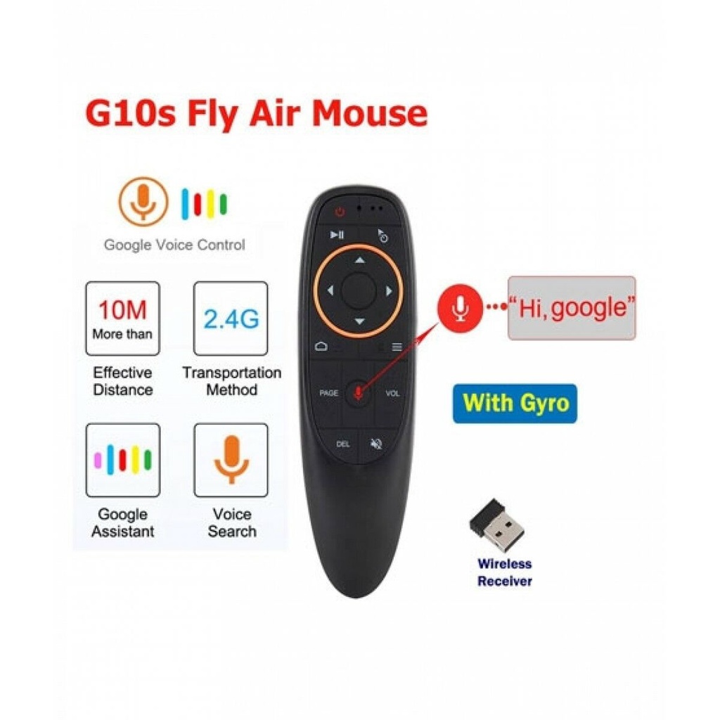 Chuột bay + điều khiển giọng nói G10S 1 MỘT CHẠM THÔNG MINH dùng cho android tv box TẶNG KÈM PIN AA