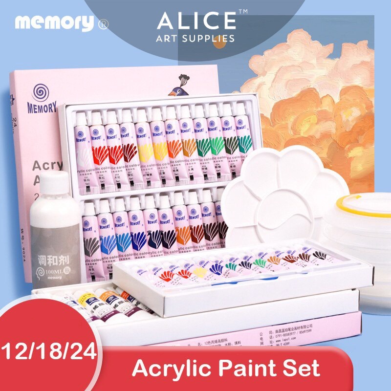MÀU ACRYLIC MEMORY VẼ MỌI BỀ MẶT,  MÓNG, GIẤY, KÍNH, TƯỜNG, XỨ, CHO BÉ TẬP VẼ