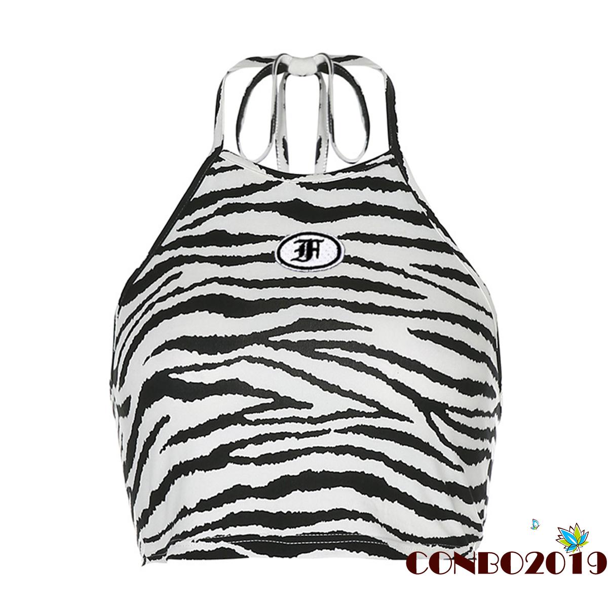 Áo Yếm Sát Nách In Họa Tiết Ngựa Vằn Thời Trang Dành Cho Nữ | BigBuy360 - bigbuy360.vn