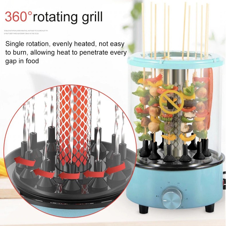 Lò Nướng Điện Tự Động Xoay 360° 12 Xiên - Home and Garden