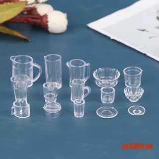 Bộ 15 Ly Chén Dĩa Tỉ Lệ 1: 12 Trang Trí Nhà Búp Bê