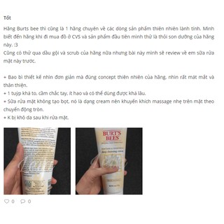 Sữa rửa mặt Burt's Bees Soap Bark & Chamomile Deep Cleansing Cream