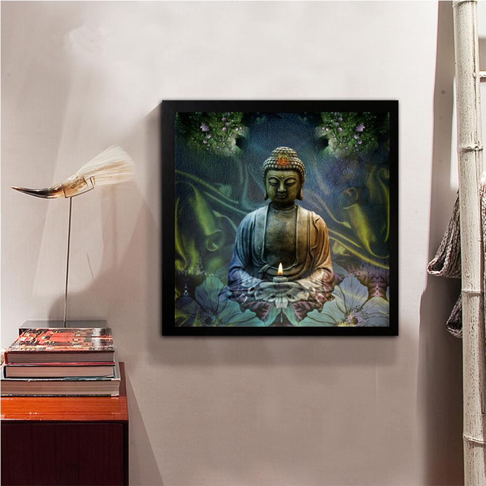 Bộ tranh đính đá 5D tự làm trang trí nội thất hình Đức Phật sang trọng kèm phụ kiện
