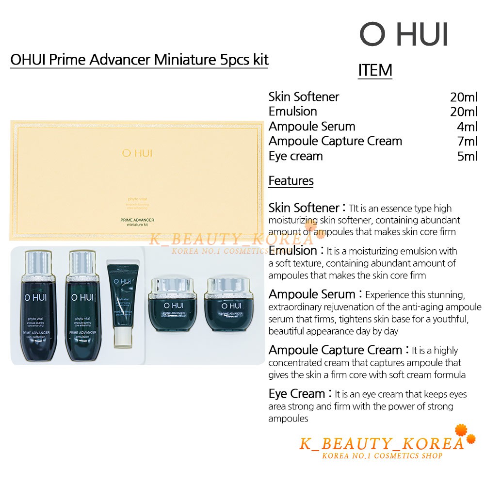 (hàng Mới Về) Bộ 5 Kem Dưỡng Prime Advancer Miniature Ohui | BigBuy360 - bigbuy360.vn