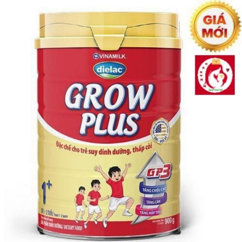 Sữa Bột Dielac Grow Plus Đỏ 1+,2+. 900g Vinamilk (Date 2022)