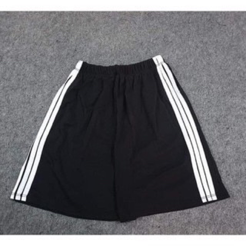 Quần Short Đen 3 Sọc Trắng L.Y Store Unisex [FREESHIP]  Shorts đùi thể thao basic form rộng, sooc thun nam nữ Ulzzang