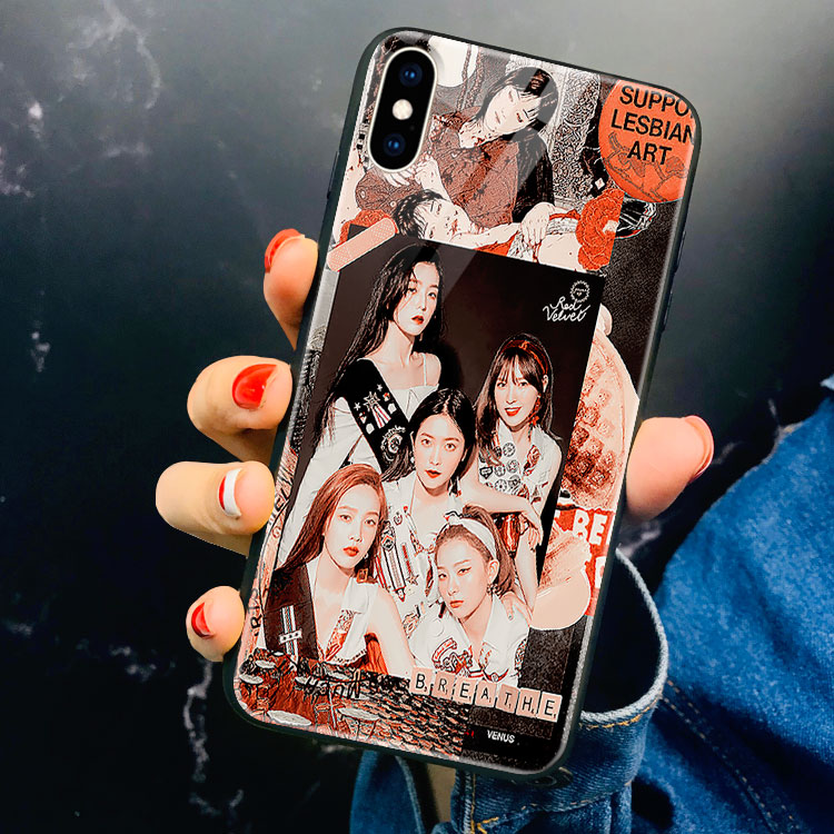 Ốp Điện Thoại Bảo Vệ 5C In Hình Red VelVet CASESPOT Phone 6 6Plus 6S 6S Plus 7 7Plus 8 8Plus X Xs Xs Max 11 Promax