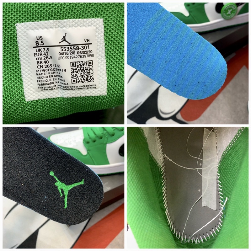 Giày thể thao cổ thấp sneaker jordan 1 low pine green hàng SC da bóng