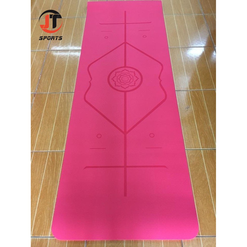 Thảm Tập Yoga Định Tuyến TPE dầy 8mm 1 lớp Cao Cấp Loại 1( kèm túi xịn 100k + dây buộc) Túi chống nước.