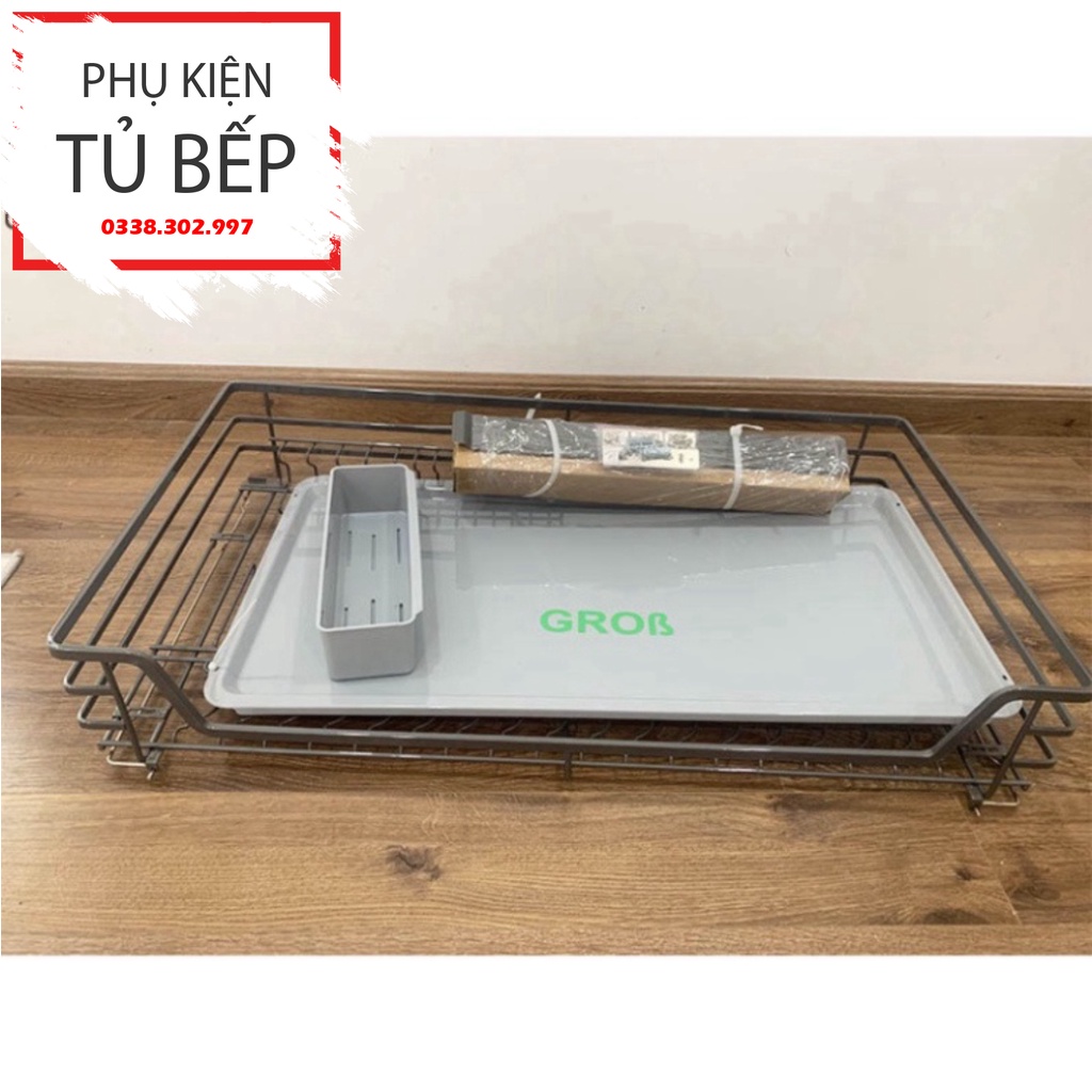 Kệ chén bát tủ bếp dưới inox xám Titan 2023 sơn Nano 2k bảo hành 10 năm không han gỉ nhập khẩu Grob