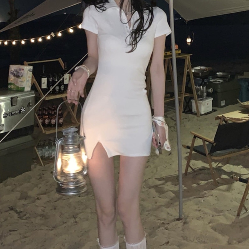 Đầm Polo Tay Ngắn Màu Sắc Đơn Giản Thời Trang Mùa Hè Dành Cho Nữ