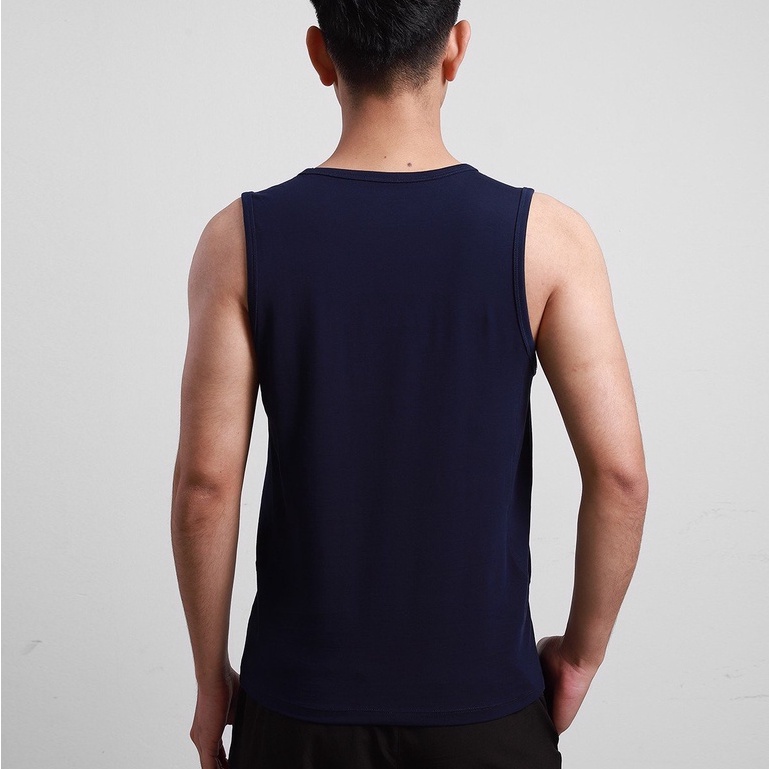 Áo thun ba lỗ nam cao cấp Aristino tanktop mặc lót trong màu xanh dáng slim fit chất cotton mềm mịn chính hãng ATT001S8