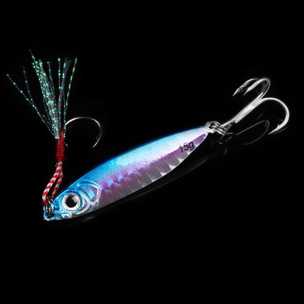 Mồi Câu Cá Giả Bằng Kim Loại Đính Lông Vũ Nhiều Màu Sắc 10 / 15 / 20 / 30g