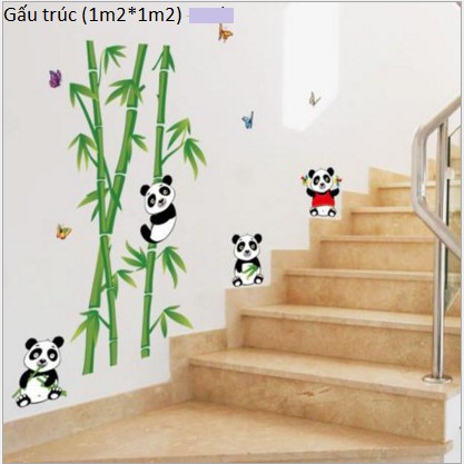 decal dán tường gấu trúc