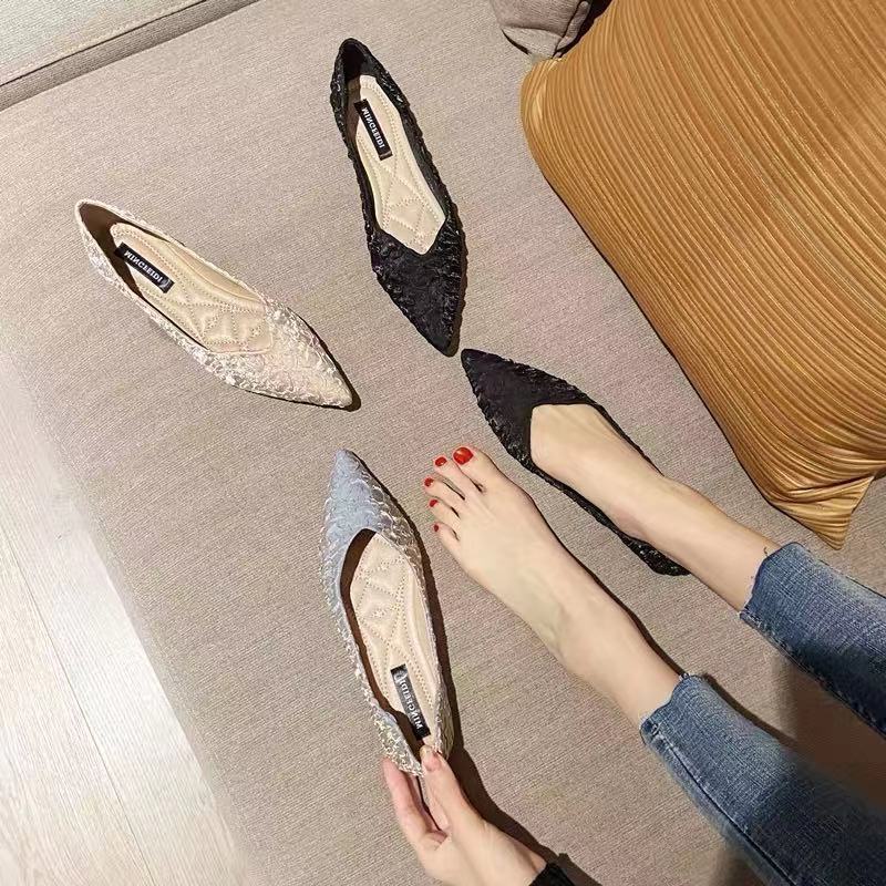 Giày Búp Bê Mũi Nhọn Đế Mềm Thời Trang Xuân Hè 2022