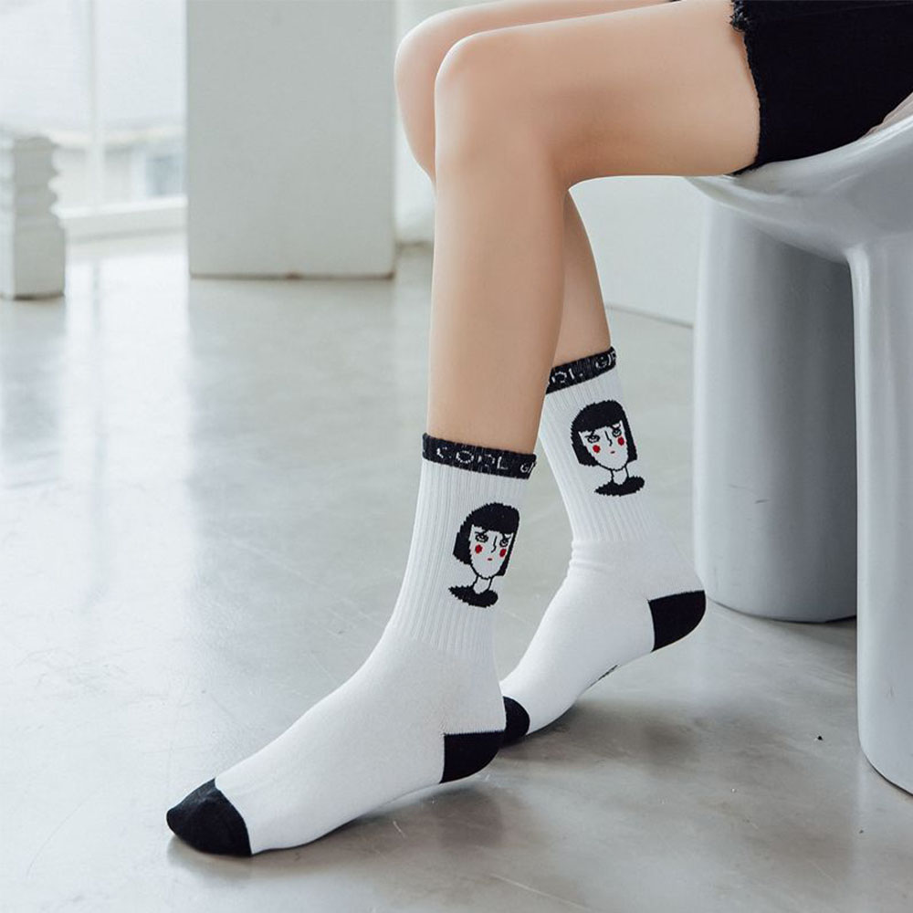 Tất Nữ Mềm Mại Co Giãn In Chữ Mxmusty