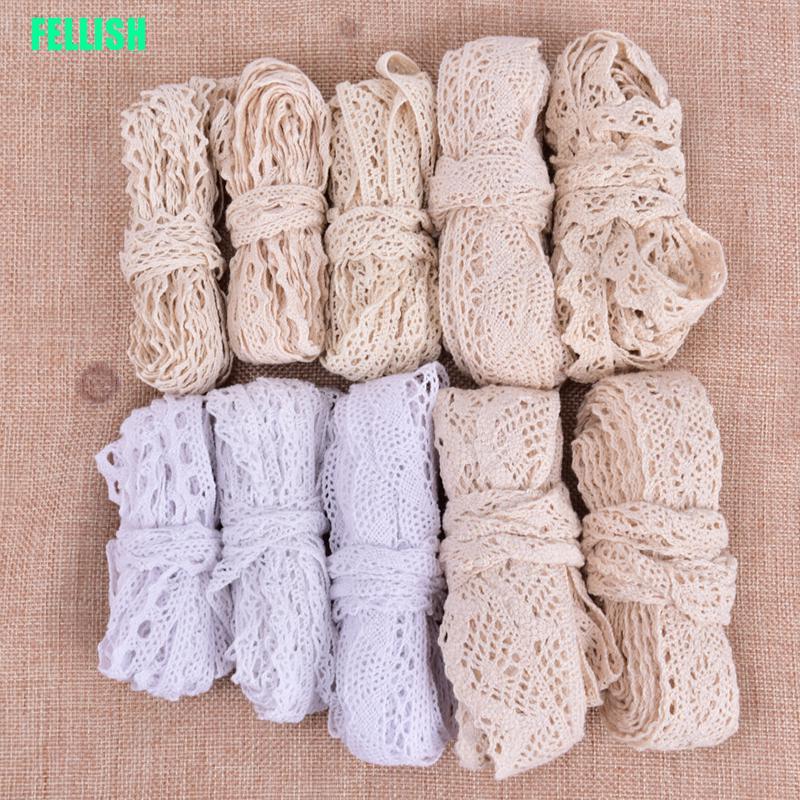 Cuộn Dây Ren Cotton 5yard Dùng Để Trang Trí Thủ Công