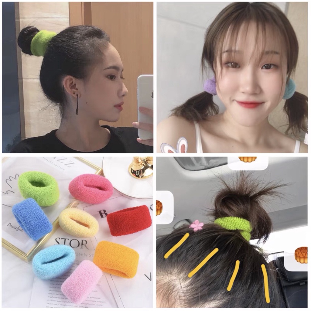 Combo 12 Dây Cột Tóc Thun Bản To Siêu Bền
