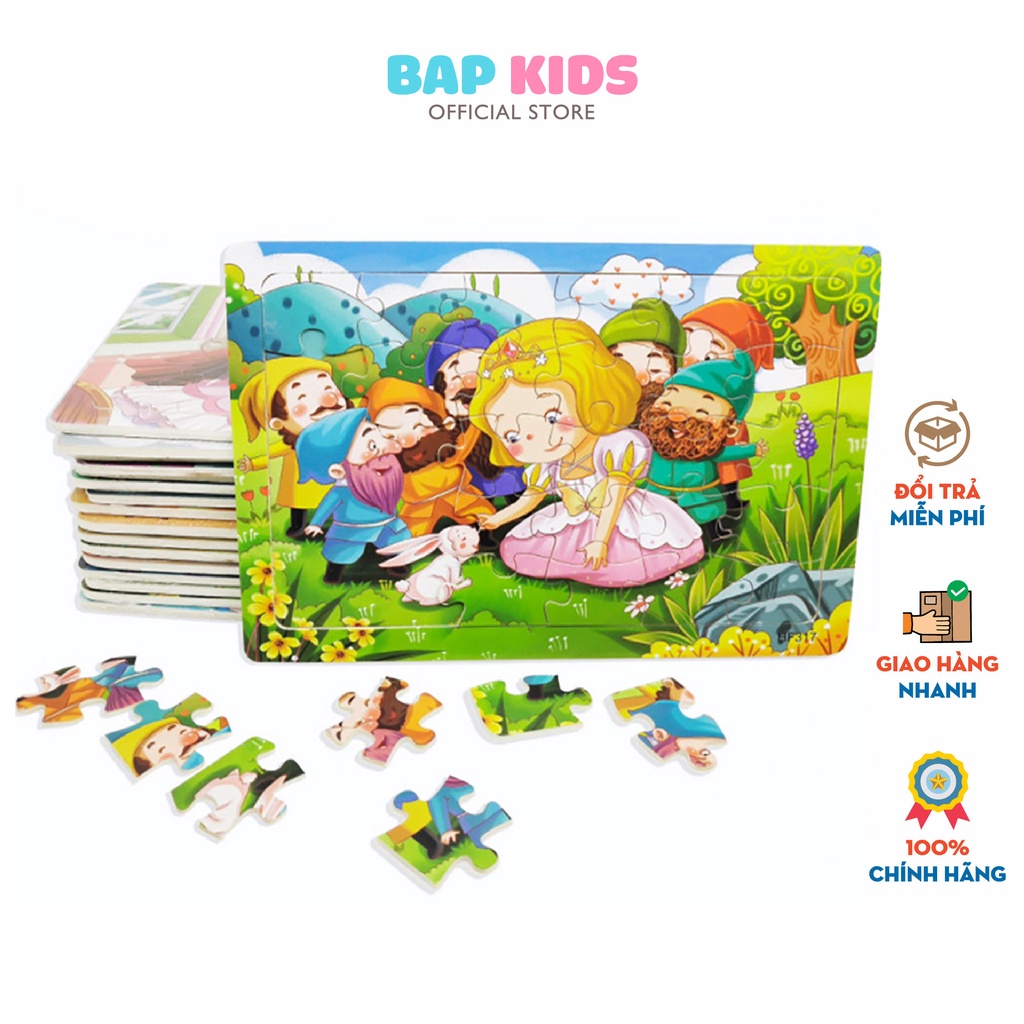 Đồ Chơi Bapkids, Tranh Ghép Hình 30 Chi Tiết Nhiều Chủ Đề Cho Bé Lắp Ráp