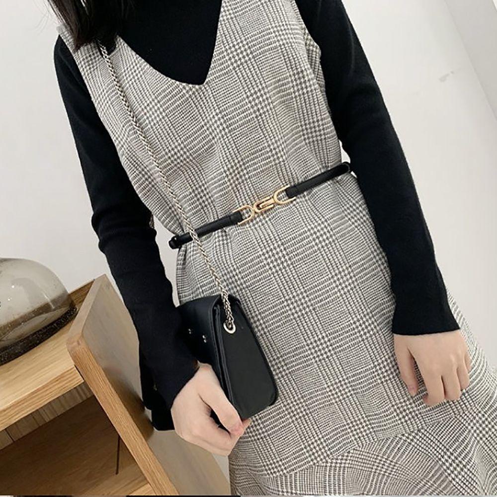 Thắt Lưng Da PU Lấp Lánh Kiểu Dáng Đơn Giản Sang Trọng Có Thể Điều Chỉnh