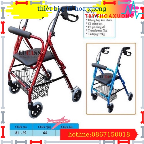 Khung Tập Đi W-14 Hàng Lucass Cao Cấp Có Tay Phanh,Có Ghế Ngồi , Giỏ Đựng Và Bánh Xe