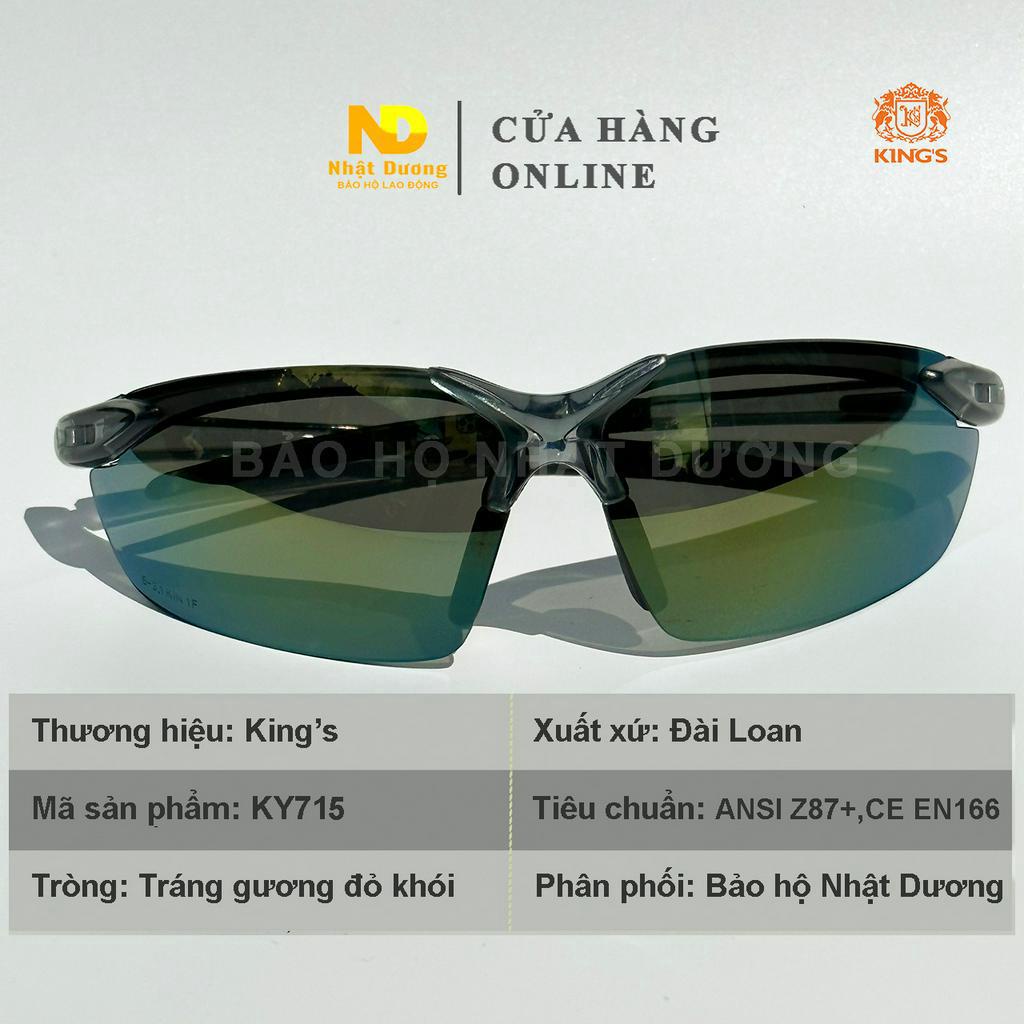 Kính bảo hộ King's KY715 tròng tráng gương cho thợ hàn, Kính chống bụi, tia UV, dùng lao động, đi xe máy