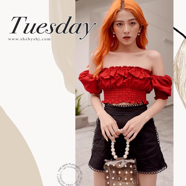 Croptop trễ vai shebyshj
