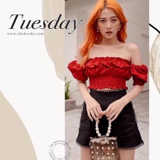Croptop trễ vai shebyshj