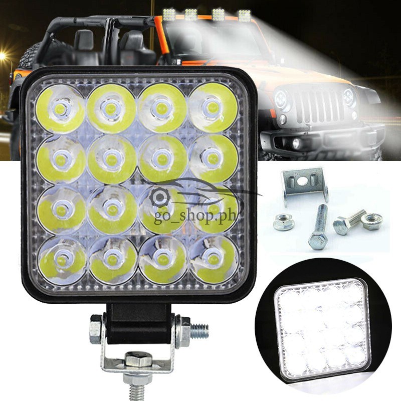 Đèn Pha LED 12V-24V 16 Bóng 48W Chất Lượng Cao Cho Xe Tải