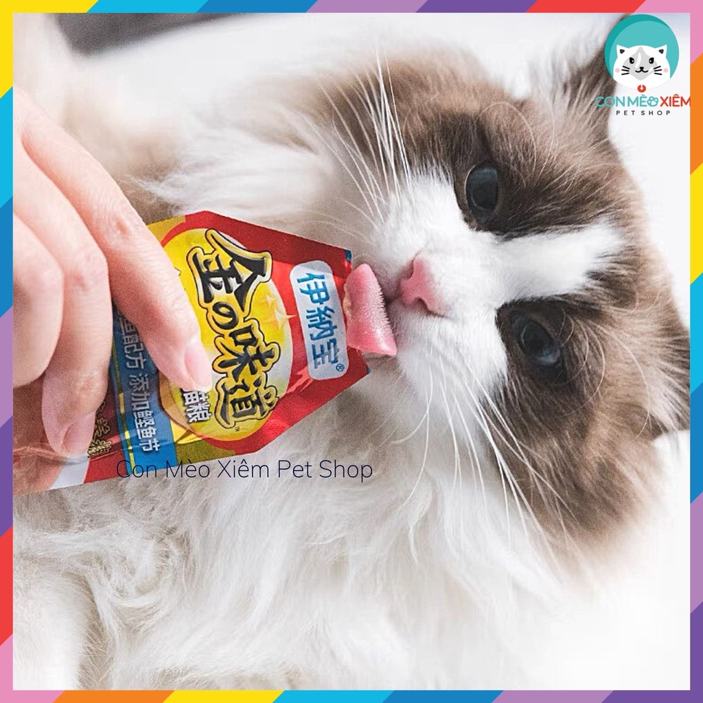 Súp thưởng cho mèo Ciao inaba cream đôi gói 60g, thức ăn tăng cân mập mèo lớn con nhỏ Con Mèo Xiêm