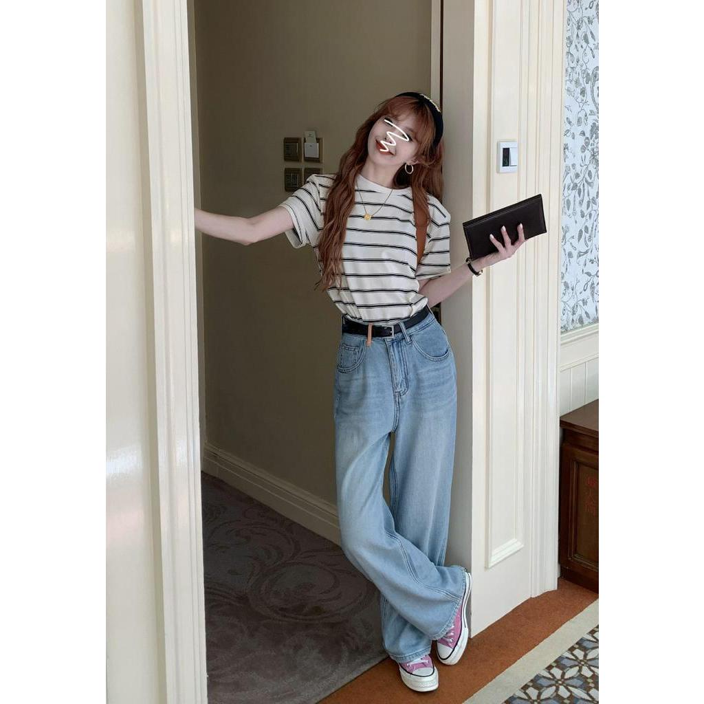 Quần Denim Ống Suông Phối Túi Thêu Họa Tiết Hoài Niệm Cổ Điển 63166